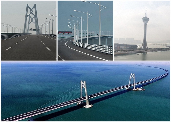 Самый длинный мост в мире соединил Гонконг, Чжухай и Макао (Китай). 