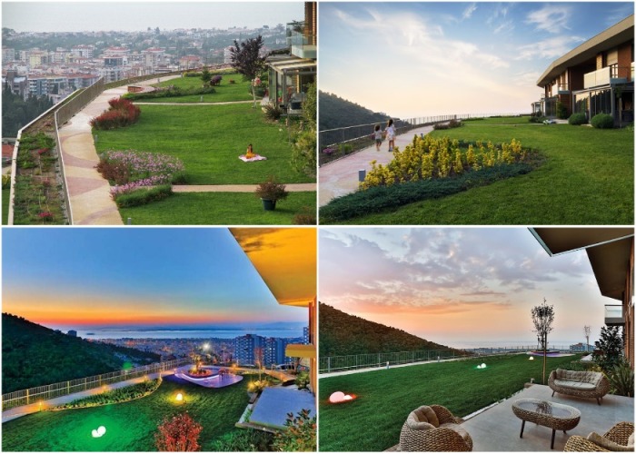 Возле любой резиденции есть собственный кусочек сада и зеленой лужайки (ЖК «Висячие сады», Турция). | Фото: beautiful-houses.net.