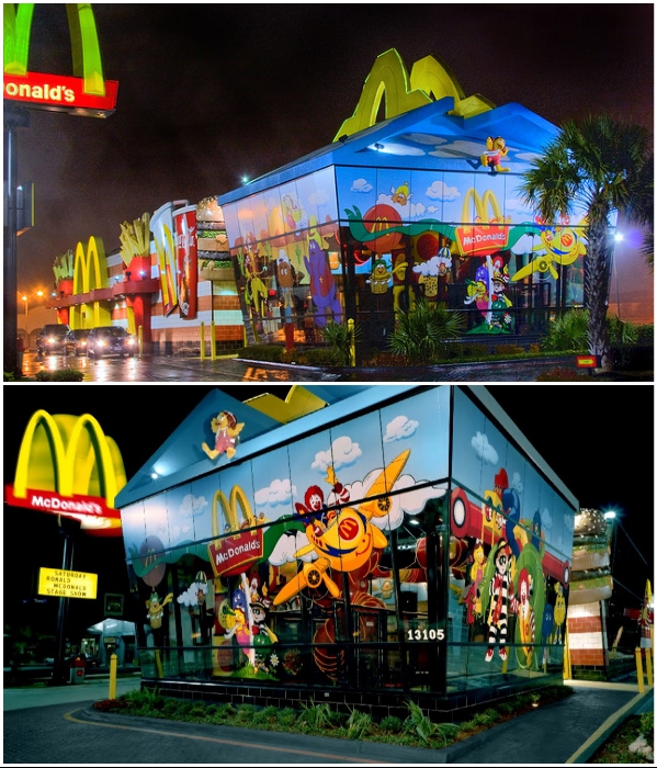 Ресторан McDonald's в виде самого любимого комплексного заказа детворы всех стран и народов (Северный Даллас, США). | Фото: elitereaders.com/ moskvadeluxe.livejournal.com.
