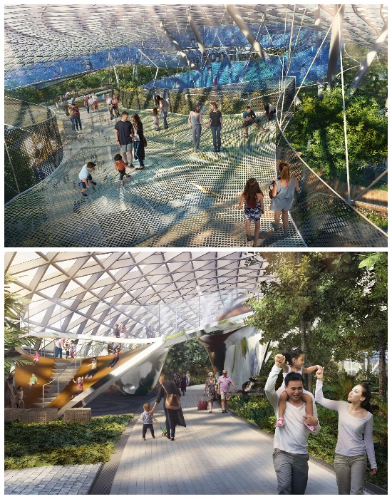 Развлекательный «Canopy Park» в мегасовременном комплексе «Jewel Changi Airport» (Сингапур). | Фото: thesingaporetravel.info.