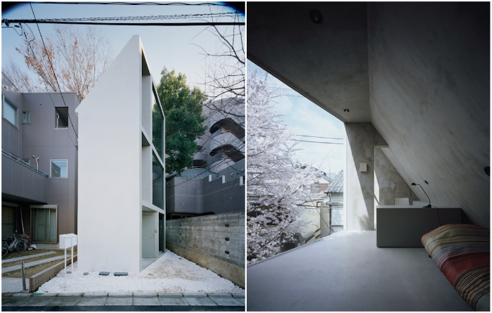 Архитекторам удалось наилучшим образом использовать узкое пространство, чтобы разместить все необходимые жилые зоны (Япония). | Фото: kenh14.vn.