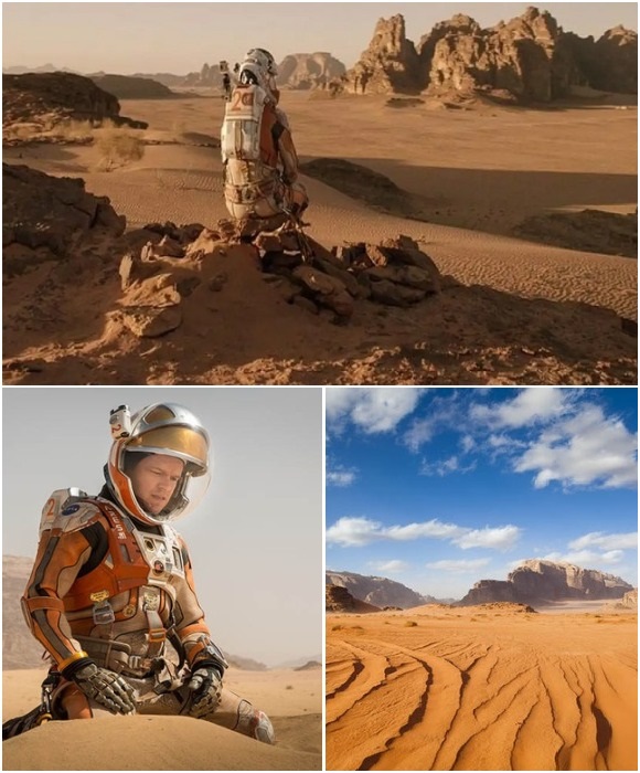 Сцены из фильма «Марсианин», сняты в самой удивительной пустыне мира (Wadi Rum, Иордания).