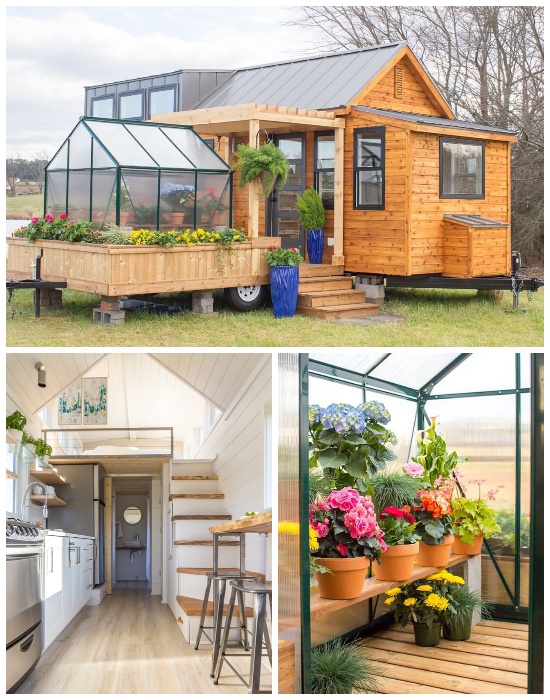 Tiny House «Эльза», разработанная компанией Olive Nest состоит из двух фургонов, один из которых является теплицей. | Фото: <br>aradijsvogelsmagazine.nl.