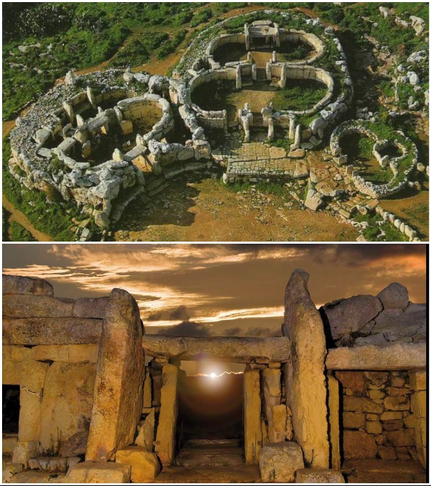 Два древнейших храма образуют святилище Джгантия (о. Гозо, Мальта).