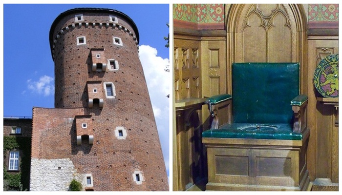 В загородных средневековых замках в качестве туалета выступали эркеры на крепостных стенах, а в замке – трон был оборудован горшком.