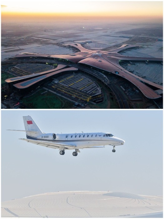 Взлетно-посадочная полоса West One Runway 22 января 2019 г. в рамках испытательных мероприятий приняла свой первый самолет (аэропорт «Дасин», Пекин). | Фото: newizv.ru.