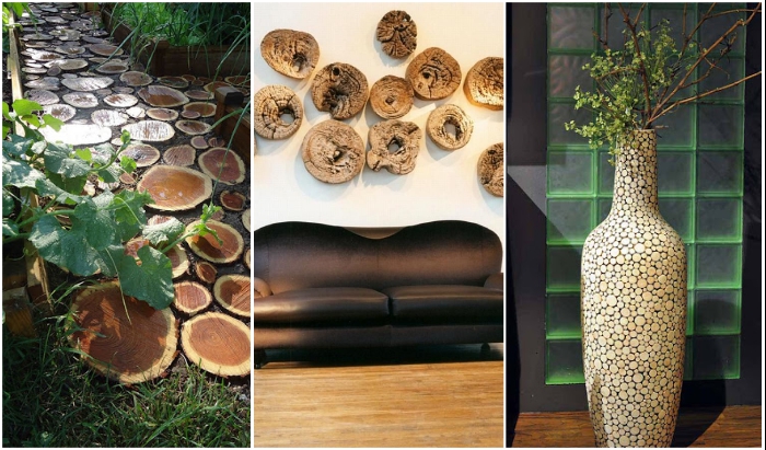 Спилы дерева в оформлении дома и двора: вдохновляющие идеи и тонкости  использования
