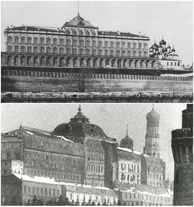 Большой Кремлевский Дворец до и после маскировки. | Фото: can-you-help.me.