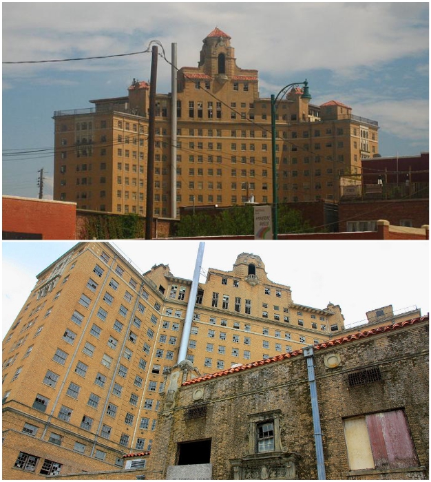 Заброшенный отель Baker был сдан в эксплуатацию в 1926 г. (Минерал-Уэллс, штат Техас).