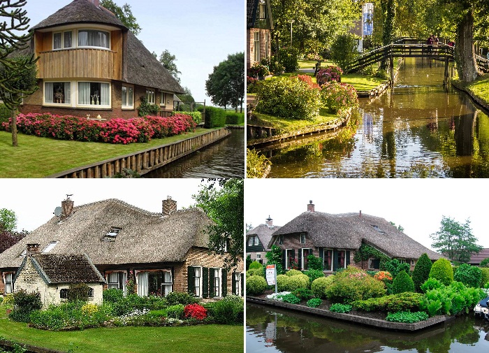 Сказочные дома, каналы и мосты - визитная карточка деревни Гитхорн. 