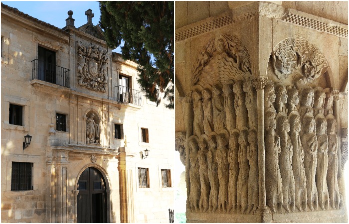 Резные рельефы и скульптуры на столбах и фасадах зданий являются удивительными образцами романского искусства (Santo Domingo de Silos, Испания).