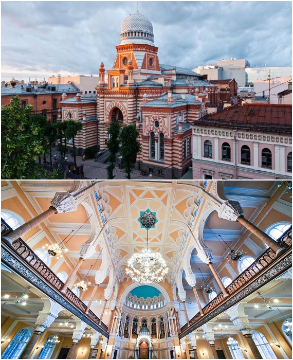 Величественные формы синагоги привлекают не только верующих, здание стало памятником архитектуры и впечатляющей достопримечательностью Северной столицы.