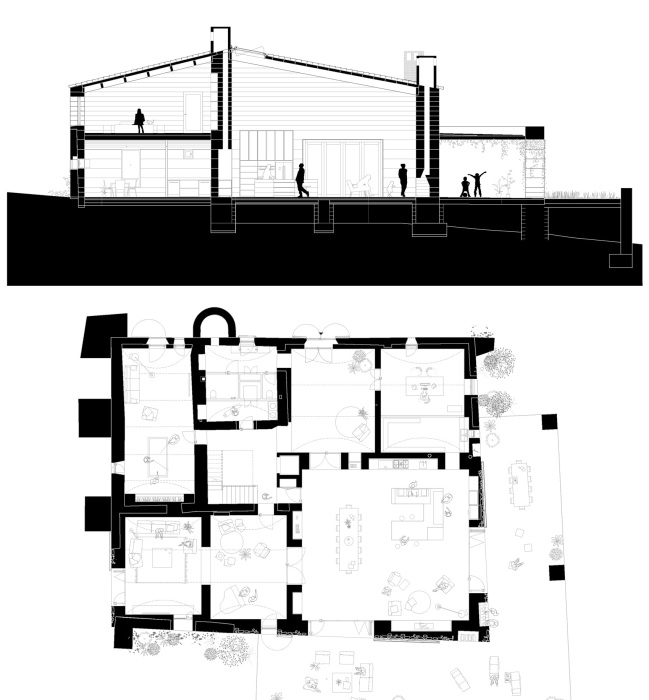 План-чертеж современной резиденции Casa 1627, разработанный специалистами H Arquitectes.