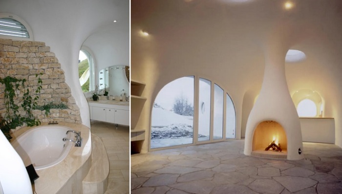 Интерьеры «Домов Земли» от Vetsch Architektur, предлагающие незабываемые впечатления, не менее уютные и удобные, чем в традиционном жилище (Earth House Estate Lättenstrasse, Швейцария).