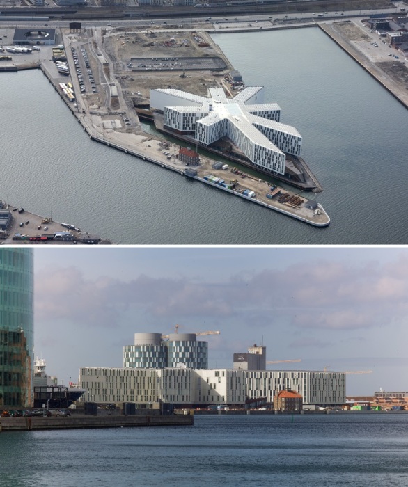 Главный офисный корпус «Города ООН» стал украшением старой пристани, которую активно реконструируют (Копенгаген, Дания).