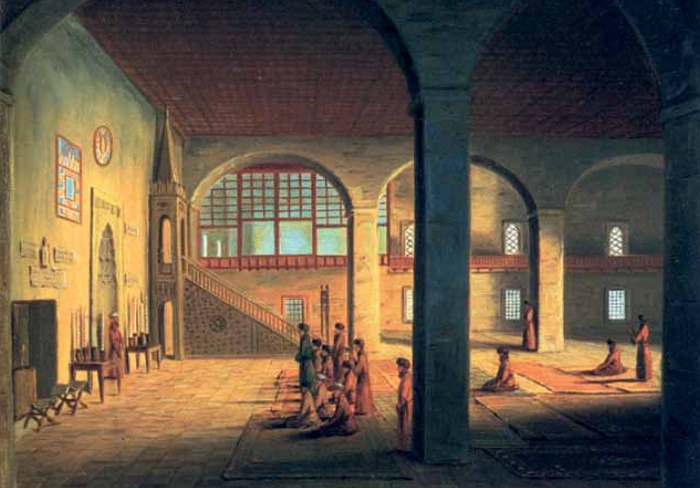 Большая Ханская мечеть (картина Кизеветтер, возможно 1846 г.). | Фото: krimoved-library.ru.