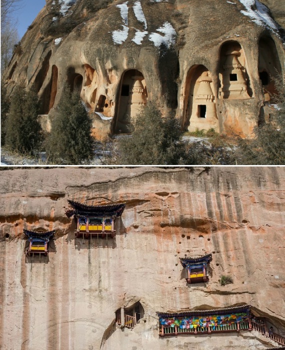 Некоторые объекты стали продолжением природной скалы, а другие – ярко выделяются на ее фоне (Mati Si, Китай).