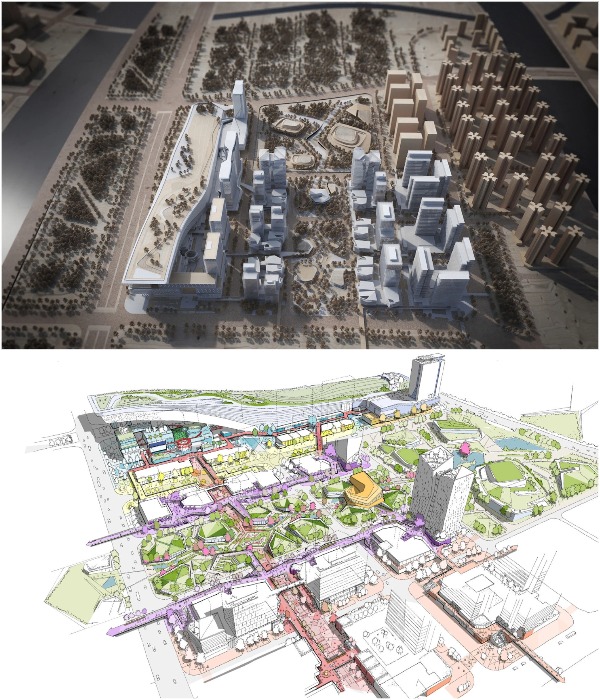 Макет и план Huafa Snow Centre. Макет и план Huafa Snow Centre.