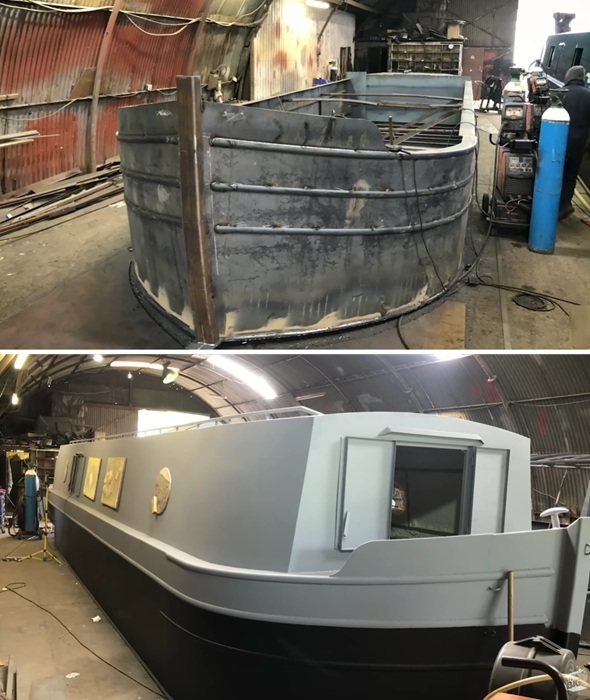 Каркас лодки изготовлен в мастерских дока.