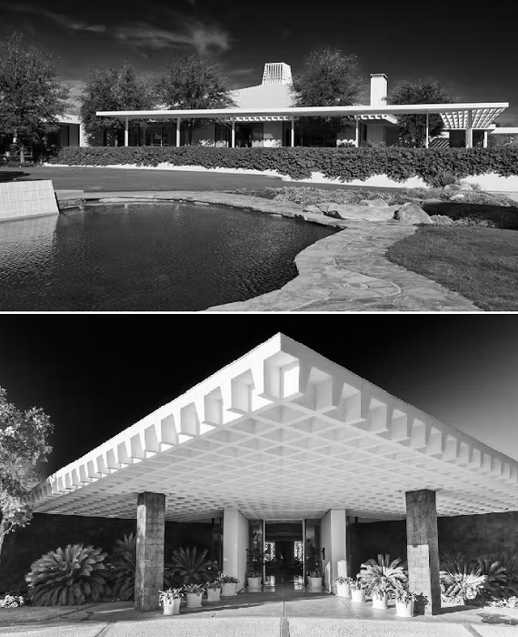 Загородный дом для медиа-магната Уолтера Анненберга, построенный в 1950-х годах в модернистском стиле (Sunnylands, Rancho Mirage).