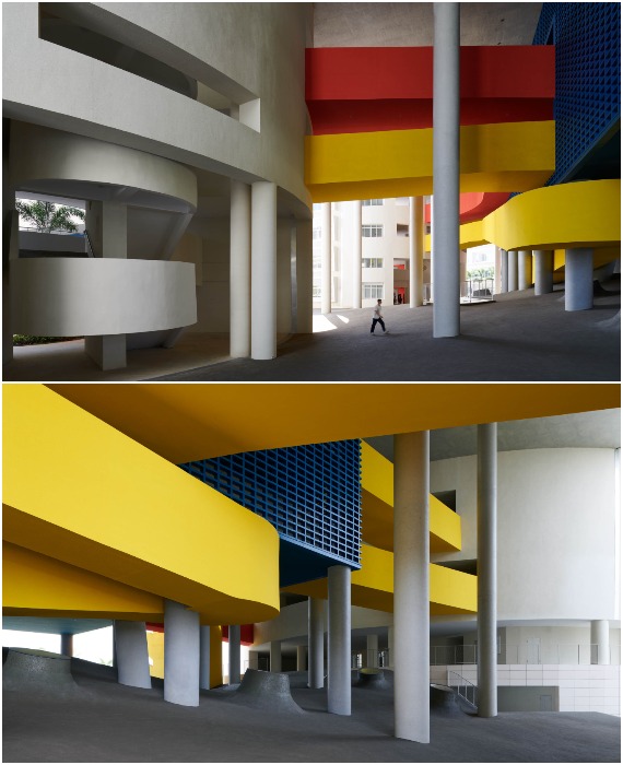 Все архитектурные элементы ориентированы на стилизацию природных объектов и образований (Jiangdong Huandao Experimental School, Китай).