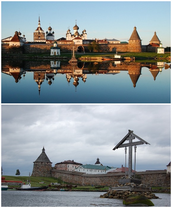 Мощные крепостные стены выдерживали нападения шведов, англичан и 8-летнюю осаду царских войск (Соловецкий монастырь).
