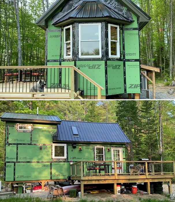 К жилищу пристроили большую террасу.