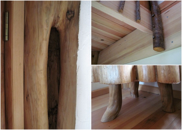 Для строительства лесного домика и изготовления простейшей мебели, Брайан Шульц использовал старую древесину, ветки и бревна, найденные в округе (Japanese Forest House, США).