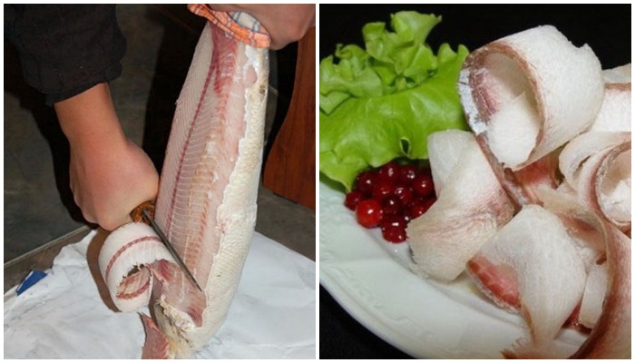 Строганина из рыбы – основное блюдо у большинства коренных народов Крайнего Севера и экзотический продукт для туристов.