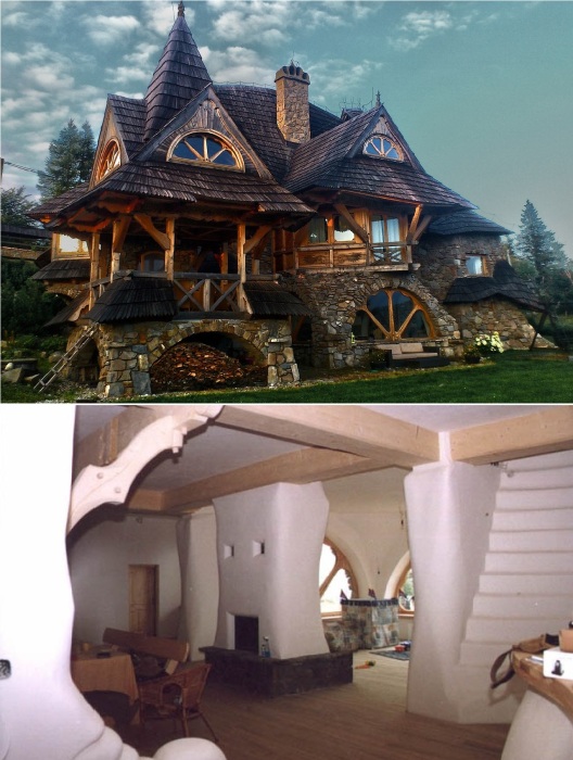 Дом для семьи Калиновских – первое серьезное испытание приданием органичной формы архитектуре горцев (работа Себастьяна Питоня, 2000 год).