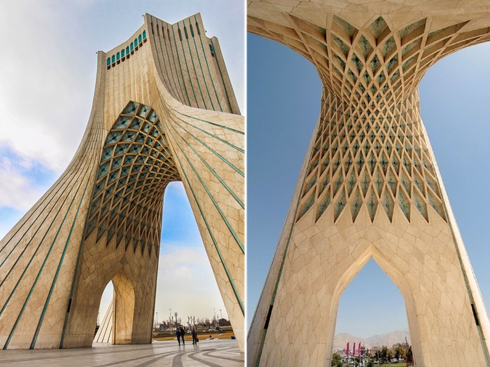 Дизайн внутренней арки Azadi Tower вдохновлен исламской архитектурой.