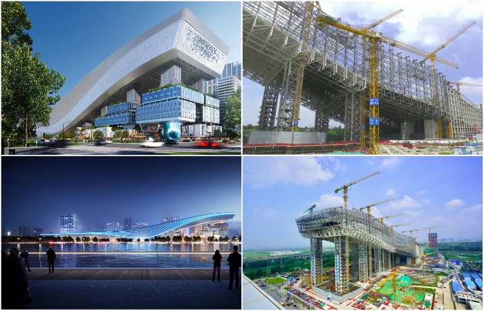 Торгово-развлекательный центр Huafa Snow Centre с горнолыжной трассой на крыше. Торгово-развлекательный центр Huafa Snow Centre с горнолыжной трассой на крыше.