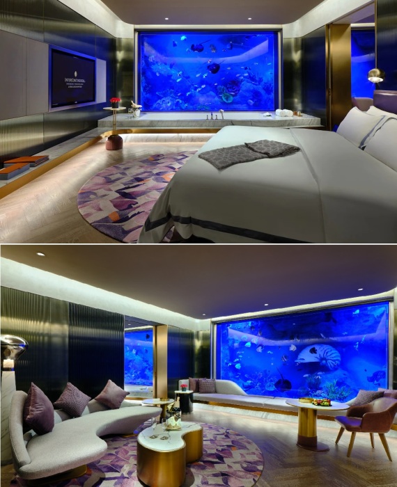 Подводные сьюты Межконтинентального гостиничного комплекса Шанхая (Китай).