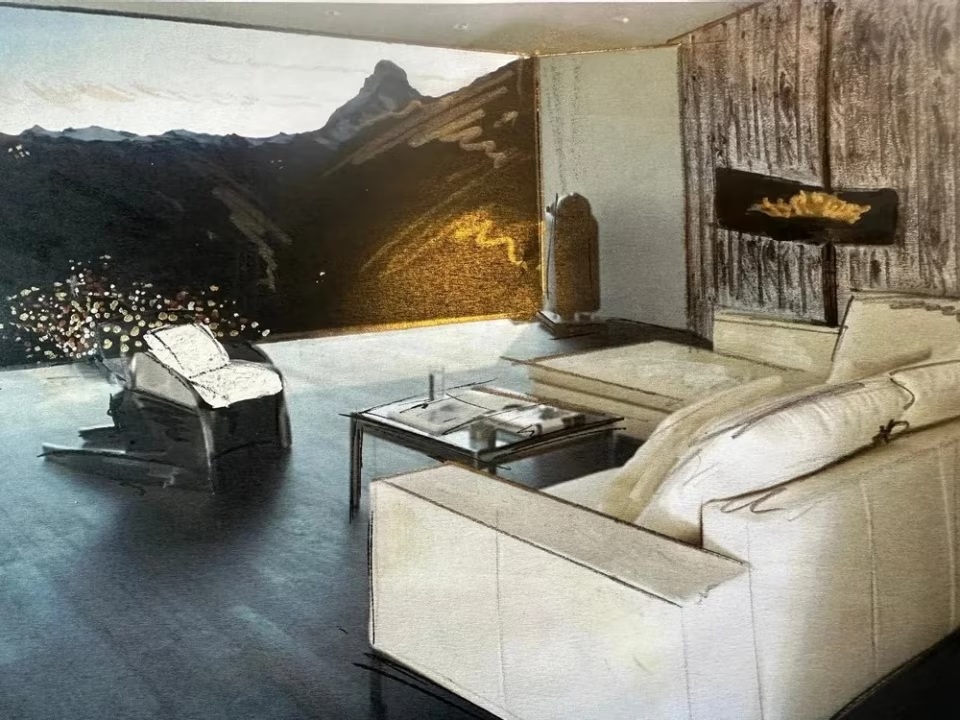 Гостиная с панорамным остеклением в апартаментах Lina Peak. | Фото: trendhunter.com.