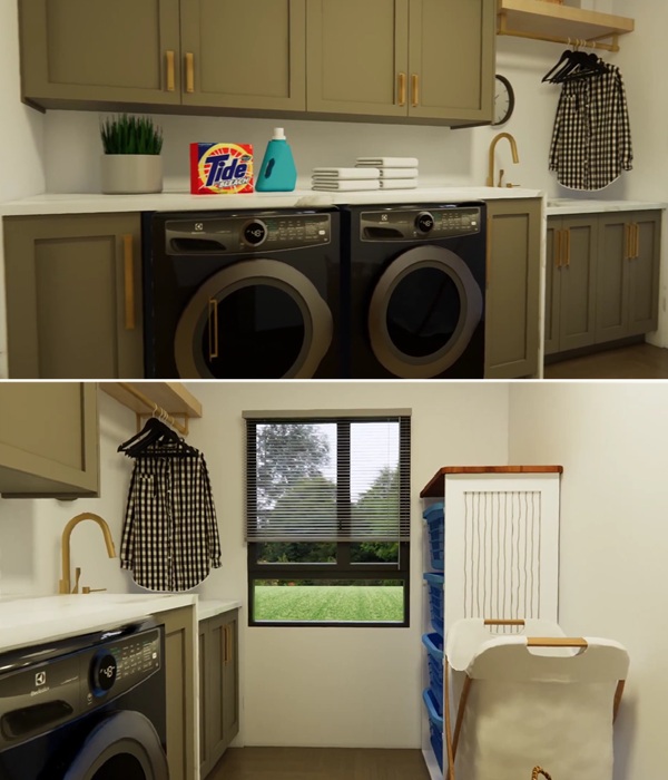 Прекрасно оборудованная прачечная.