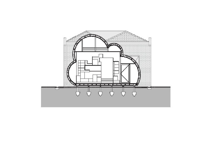 Современное расширение жилого пространства имеет форму облака (проект Cloud House).  Фото: freshpalace.com.