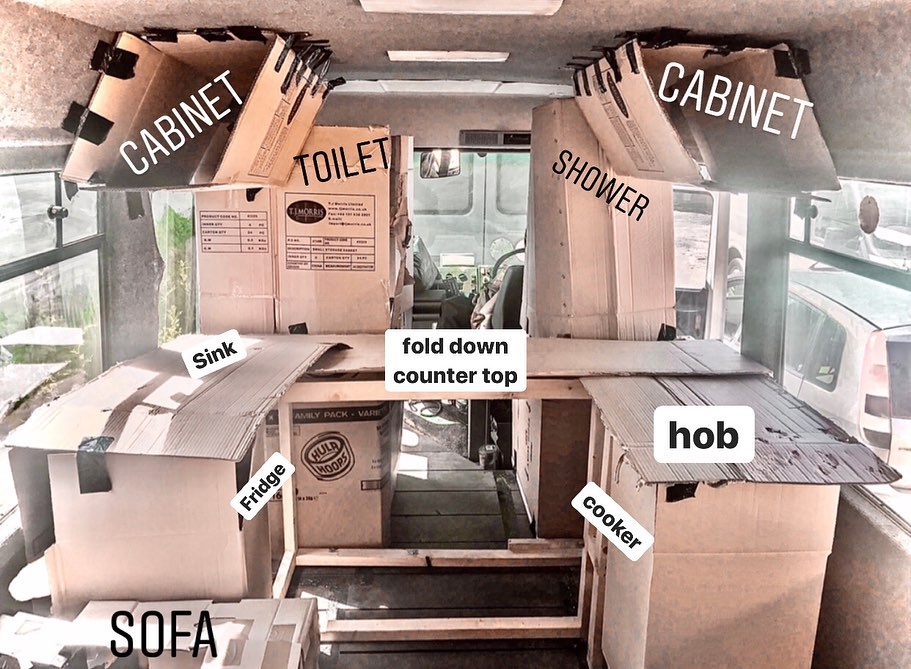 С помощью коробок создавалась планировка будущего дома.