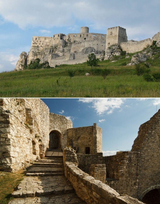 В первую очередь провели укрепительные работы, чтобы не допустить обрушений остатков сооружений и задний (Spissky Hrad Castle, Словения).