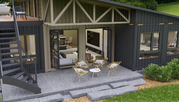 Увеличена высота центральной части дома. | Фото: customcontainerliving.com.