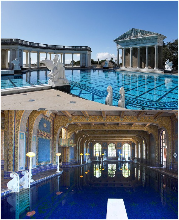 Один из первых частных развлекательных комплексов Америки, где фантастический бассейн является главным героем. (Hearst Castle, Сан-Симеон).