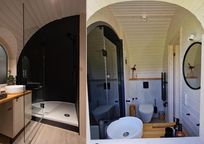 Благоустроенная ванная комната в Igluhuts. Благоустроенная ванная комната в Igluhuts.