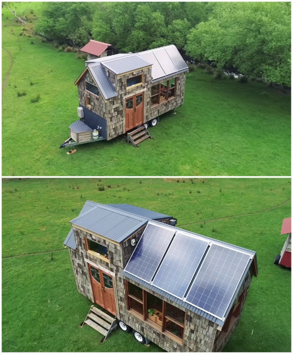 Энергонезависимость жилища обеспечивают солнечные панели.