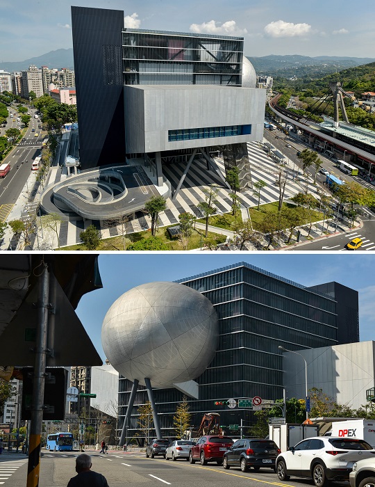 Динамичная форма здания вызывает ощущение, что это полноценный архитектурный ансамбль (Taipei Performing Arts Center, Тайвань).