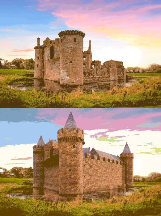 Озерный Замок Карлаверок в Шотландии – яркий образец замковой архитектуры Средневековой Европы.