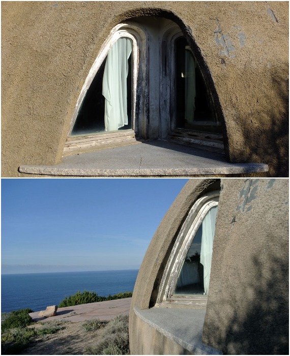 Причудливой формы окна украшают купольный дом (La Cupola, Коста-Парадизо).