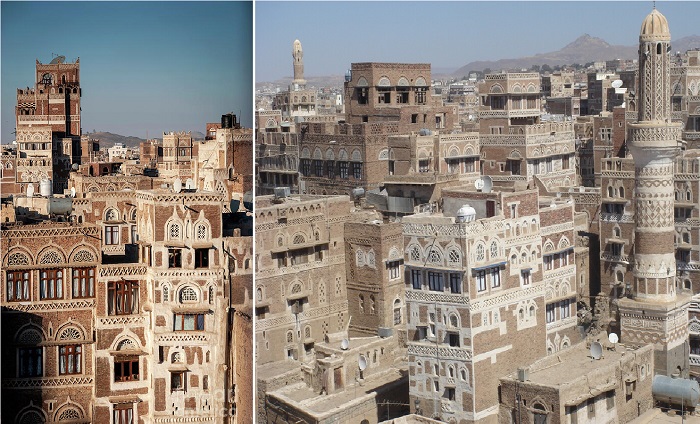 Из-за ограниченности городского пространства дома строились вплотную друг к другу, «подрастая» только в высоту (Йемен). 