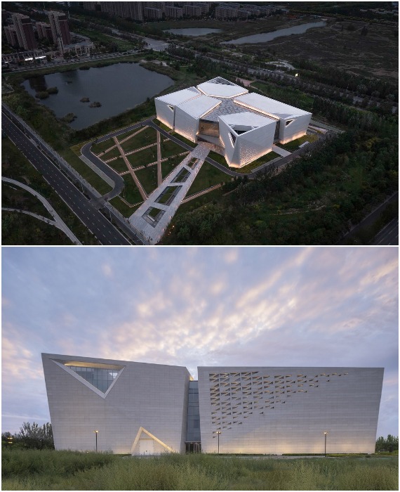 Художественный музей Нинся расположен на окраине нового района города, что позволяет наслаждаться искусством и красотой природы одновременно (Иньчуань, Китай).