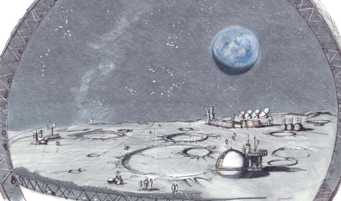 Внутри гигантской сферы воссоздадут космический пейзаж и поверхность Луны (эскиз Moon World Resorts). | Фото: yankodesign.com.