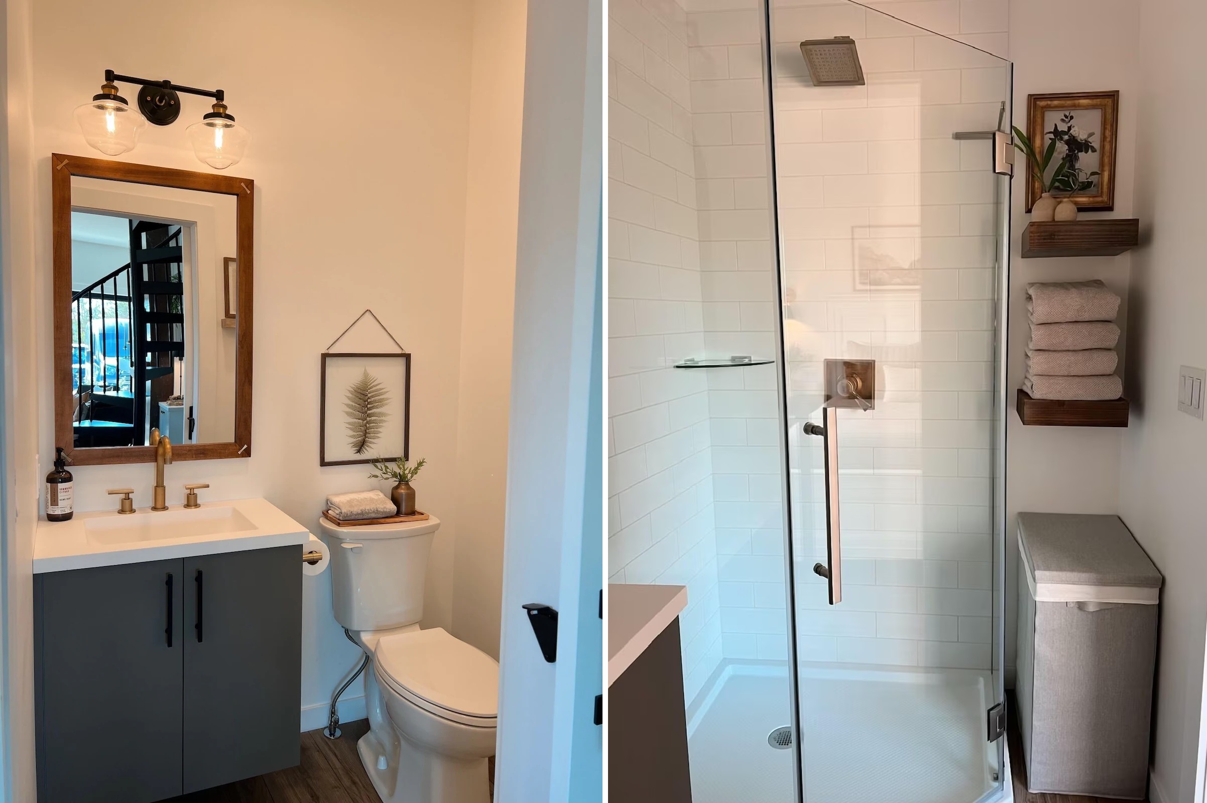 Ванная комната на нижнем уровне.