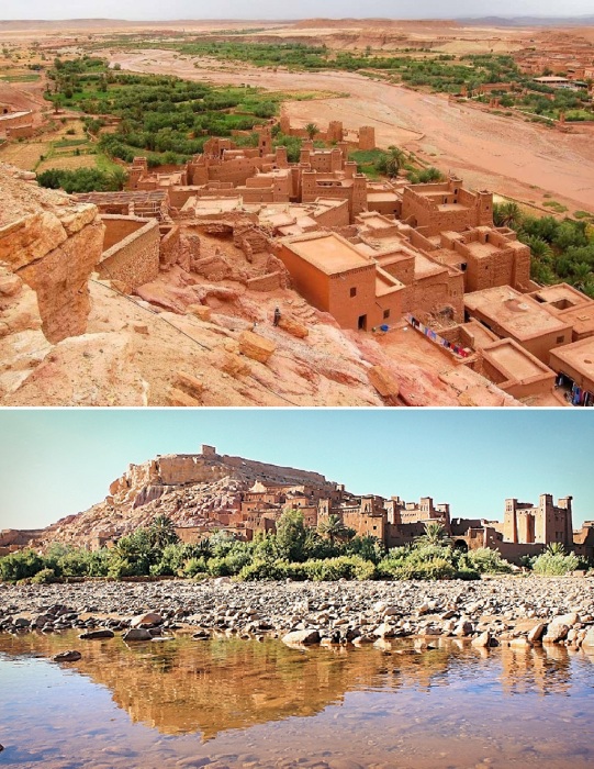 Летом река полностью высыхает, хотя случаются и наводнения, наносящие непоправимый урон крепостным стенам (Ксар Айт-Бен-Хадду, Марокко).